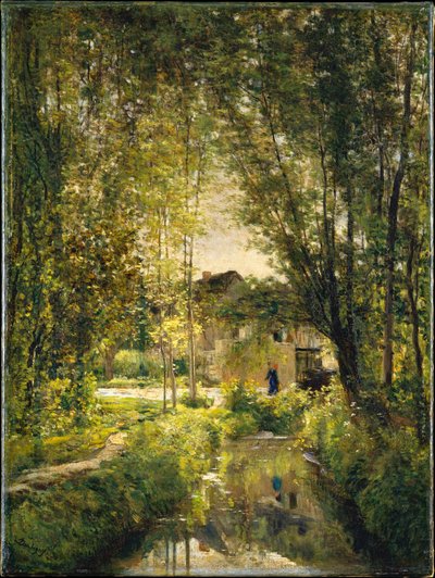 Landscape with a Sunlit Stream, c.1877 by Charles Francois Daubigny
